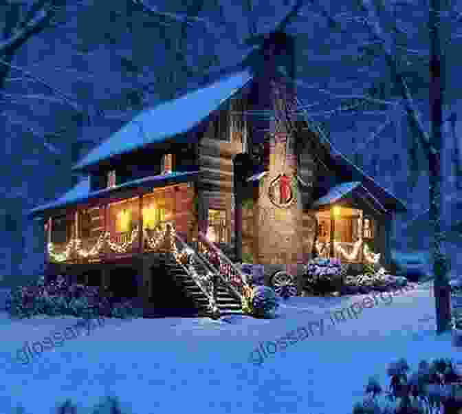 A Cozy Scandinavian Christmas Scene With A Snow Covered Cabin, Twinkling Lights, And A Decorated Christmas Tree Scandinavian Christmas Gertrude Chandler Warner