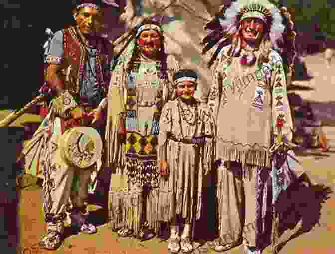 A Group Of Native American Family In Traditional Dress On The Banks Of A River Peace And Friendship: An Alternative History Of The American West