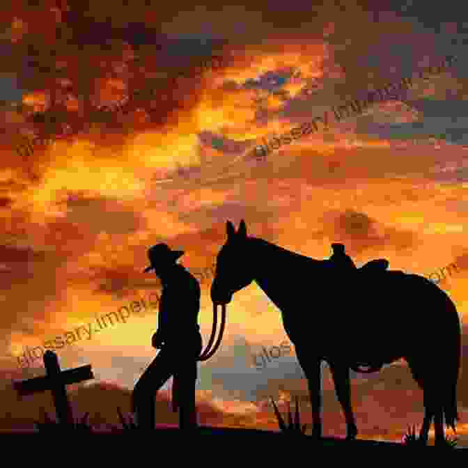 A Lone Cowboy Silhouette Against A Golden Sunset On The Vast Western Plains Peace And Friendship: An Alternative History Of The American West