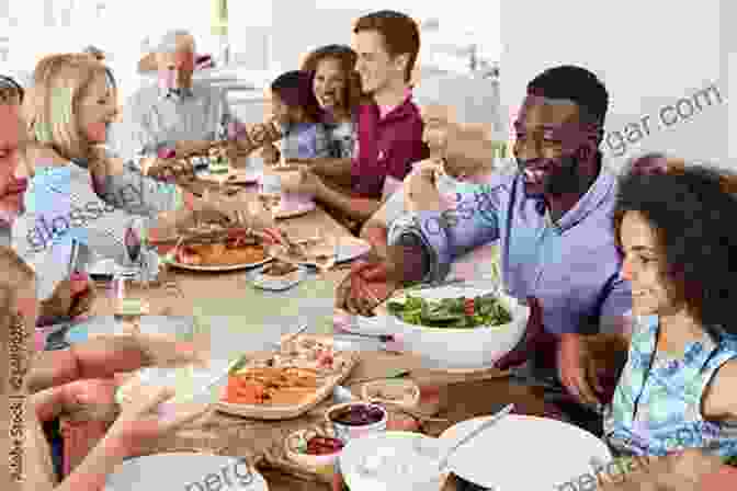 An Image Of A Family Gathered Around A Table, Sharing A Meal Prepared From Grace Mathew's FRENCH RECIPES COOKBOOK Grace Mathew