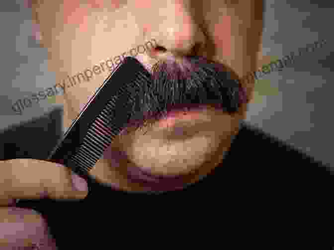 Close Up Of A Mustache Brush Being Used On A Well Groomed Mustache. The Moustache Grower S Guide Lucien Edwards