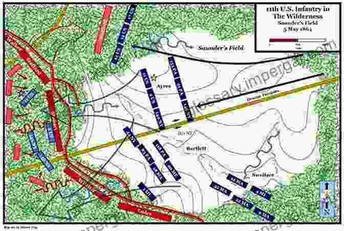 Map Of The Battle Of The Wilderness Battlefield, Showing The Positions Of The Union And Confederate Armies The Battle Of The Wilderness May 5 6 1864