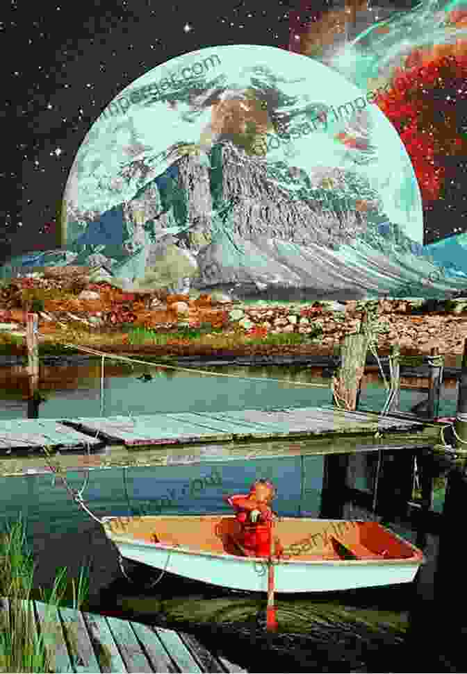 Toly Ak's Collage Depicting A Surreal Landscape With A Floating City And Fragmented Figures Photos And Collage Toly Ak