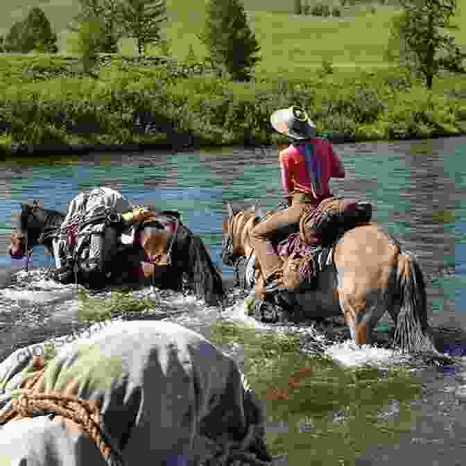 Tom And Kaye Crossing A River On Horseback Eastbound Two Equids In Tow: Memoirs Of Our Military Mandated Cross Country Move With Two Dogs A Horse A Donkey